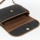 Christian Dior Honeycomb Canvas Shoulder Bag PVC Black Gold Auth bs33115-14