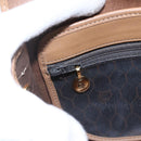Christian Dior Honeycomb Canvas Shoulder Bag PVC Black Gold Auth bs33115-16