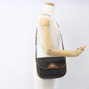 Christian Dior Honeycomb Canvas Shoulder Bag PVC Black Gold Auth bs33115-21
