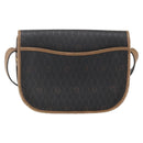 Christian Dior Honeycomb Canvas Shoulder Bag PVC Black Gold Auth bs33115-3