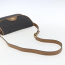 Christian Dior Honeycomb Canvas Shoulder Bag PVC Black Gold Auth bs33115-7
