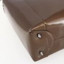 Christian Dior Maris Pearl Hand Bag Patent leather Brown Silver Auth bs33117-14