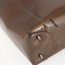 Christian Dior Maris Pearl Hand Bag Patent leather Brown Silver Auth bs33117-16