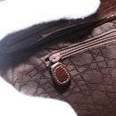 Christian Dior Maris Pearl Hand Bag Patent leather Brown Silver Auth bs33117-19