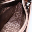 Christian Dior Maris Pearl Hand Bag Patent leather Brown Silver Auth bs33117-20