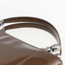 Christian Dior Maris Pearl Hand Bag Patent leather Brown Silver Auth bs33117-8