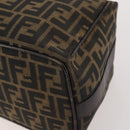 FENDI Zucca Canvas Hand Bag Brown Black Silver Auth bs33118-16