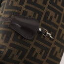 FENDI Zucca Canvas Hand Bag Brown Black Silver Auth bs33118-9