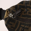 FENDI Zucca Canvas Hand Bag Brown Black Silver Auth bs33118-18