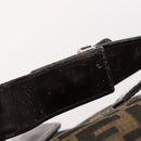 FENDI Zucca Canvas Hand Bag Brown Black Silver Auth bs33118-14