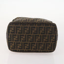 FENDI Zucca Canvas Hand Bag Brown Black Silver Auth bs33118-5