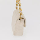 CHANEL Matelasse Key Holder Lamb Skin White Gold CC Auth bs33121-4