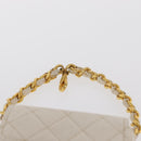 CHANEL Matelasse Key Holder Lamb Skin White Gold CC Auth bs33121-8
