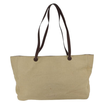 CHANEL Tote Bag Canvas Beige Gold CC Auth bs33123 - 0