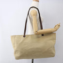 CHANEL Tote Bag Canvas Beige Gold CC Auth bs33123-23