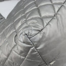 CHANEL Cococoon Tote Bag Coated Canvas Silver CC Auth bs33124-13