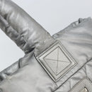 CHANEL Cococoon Tote Bag Coated Canvas Silver CC Auth bs33124-14