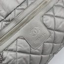 CHANEL Cococoon Tote Bag Coated Canvas Silver CC Auth bs33124-16