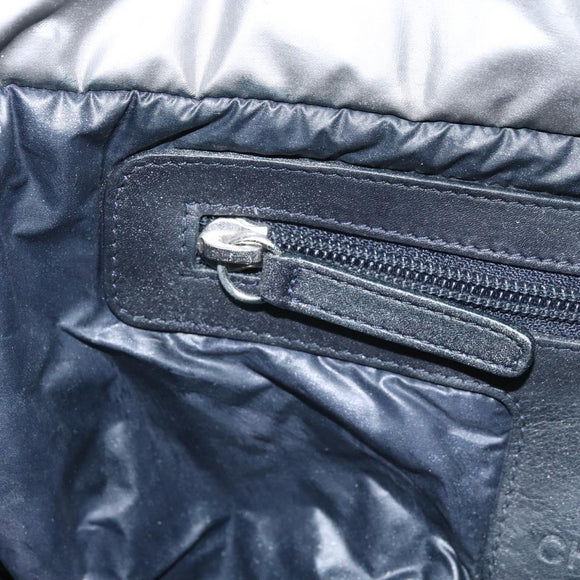 CHANEL Cococoon Tote Bag Coated Canvas Silver CC Auth bs33124