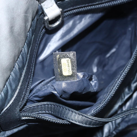 CHANEL Cococoon Tote Bag Coated Canvas Silver CC Auth bs33124