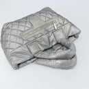 CHANEL Cococoon Tote Bag Coated Canvas Silver CC Auth bs33124-6