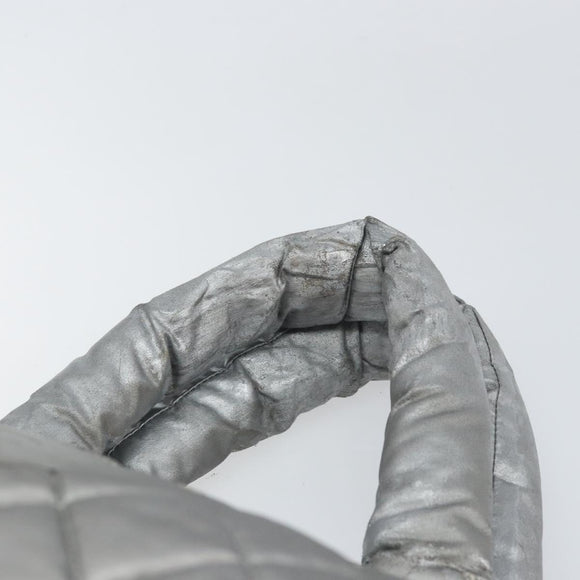 CHANEL Cococoon Tote Bag Coated Canvas Silver CC Auth bs33124