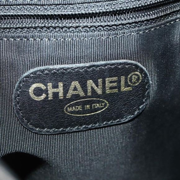 CHANEL Shoulder Bag Leather Gunmetal CC Auth bs33125