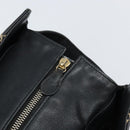 CHANEL Hand Bag Leather Black Gold CC Auth bs33126-10