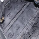 CHANEL Hand Bag Leather Black Gold CC Auth bs33126-11