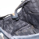 CHANEL Hand Bag Leather Black Gold CC Auth bs33126-19