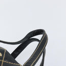CHANEL Hand Bag Leather Black Gold CC Auth bs33126-8