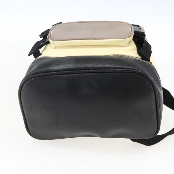CHANEL Backpack Nylon Silver White CC Auth bs33128