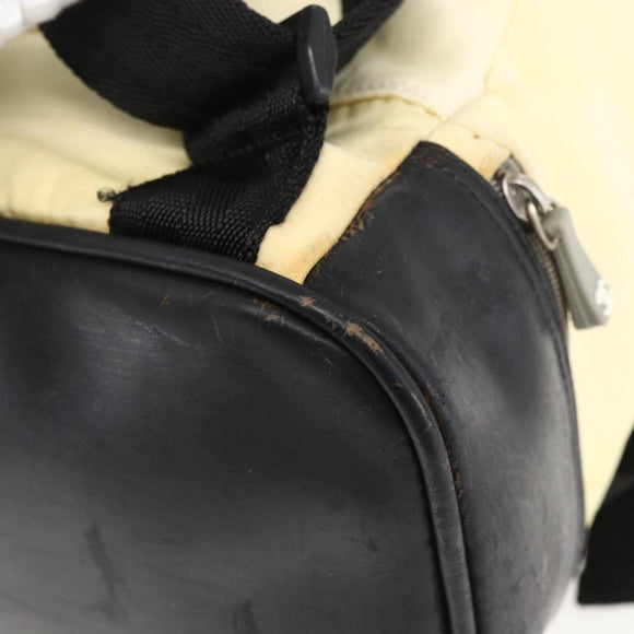 CHANEL Backpack Nylon Silver White CC Auth bs33128