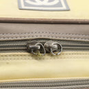 CHANEL Backpack Nylon Silver White CC Auth bs33128-10