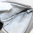 CHANEL Backpack Nylon Silver White CC Auth bs33128-28