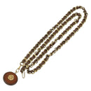 CHANEL Chain Belt metal Black Gold CC Auth bs33131-1