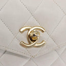 CHANEL Gürteltasche Lammleder Gold Weiß CC Auth bs33133-18