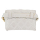 CHANEL Gürteltasche Lammleder Gold Weiß CC Auth bs33133-2
