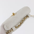 CHANEL Gürteltasche Lammleder Gold Weiß CC Auth bs33133-6