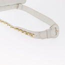 CHANEL Gürteltasche Lammleder Gold Weiß CC Auth bs33133-7