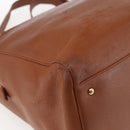 CHANEL Tote Bag Caviar Skin Brown Gold CC Auth bs33137-16