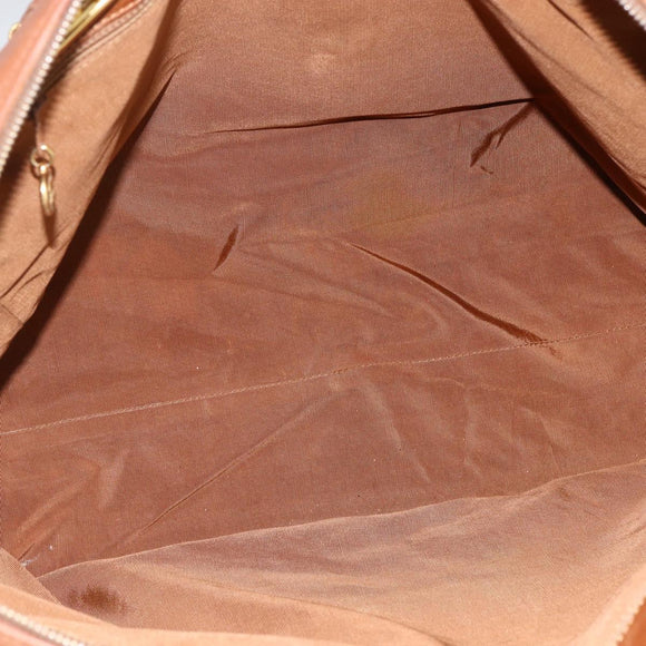 CHANEL Tote Bag Caviar Skin Brown Gold CC Auth bs33137