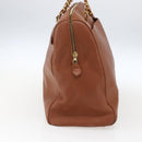 CHANEL Tote Bag Caviar Skin Brown Gold CC Auth bs33137-3