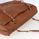 CHANEL Tote Bag Caviar Skin Brown Gold CC Auth bs33137-6