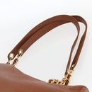 CHANEL Tote Bag Caviar Skin Brown Gold CC Auth bs33137-8