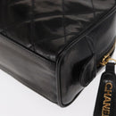 CHANEL Clutch Bag Patent leather Gold Black CC Auth bs33144-16