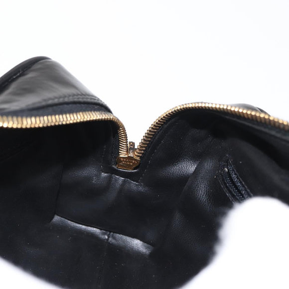 CHANEL Clutch Bag Patent leather Gold Black CC Auth bs33144