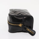 CHANEL Clutch Bag Patent leather Gold Black CC Auth bs33144-4