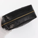 CHANEL Clutch Bag Patent leather Gold Black CC Auth bs33144-5