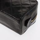 CHANEL Clutch Bag Patent leather Gold Black CC Auth bs33144-14